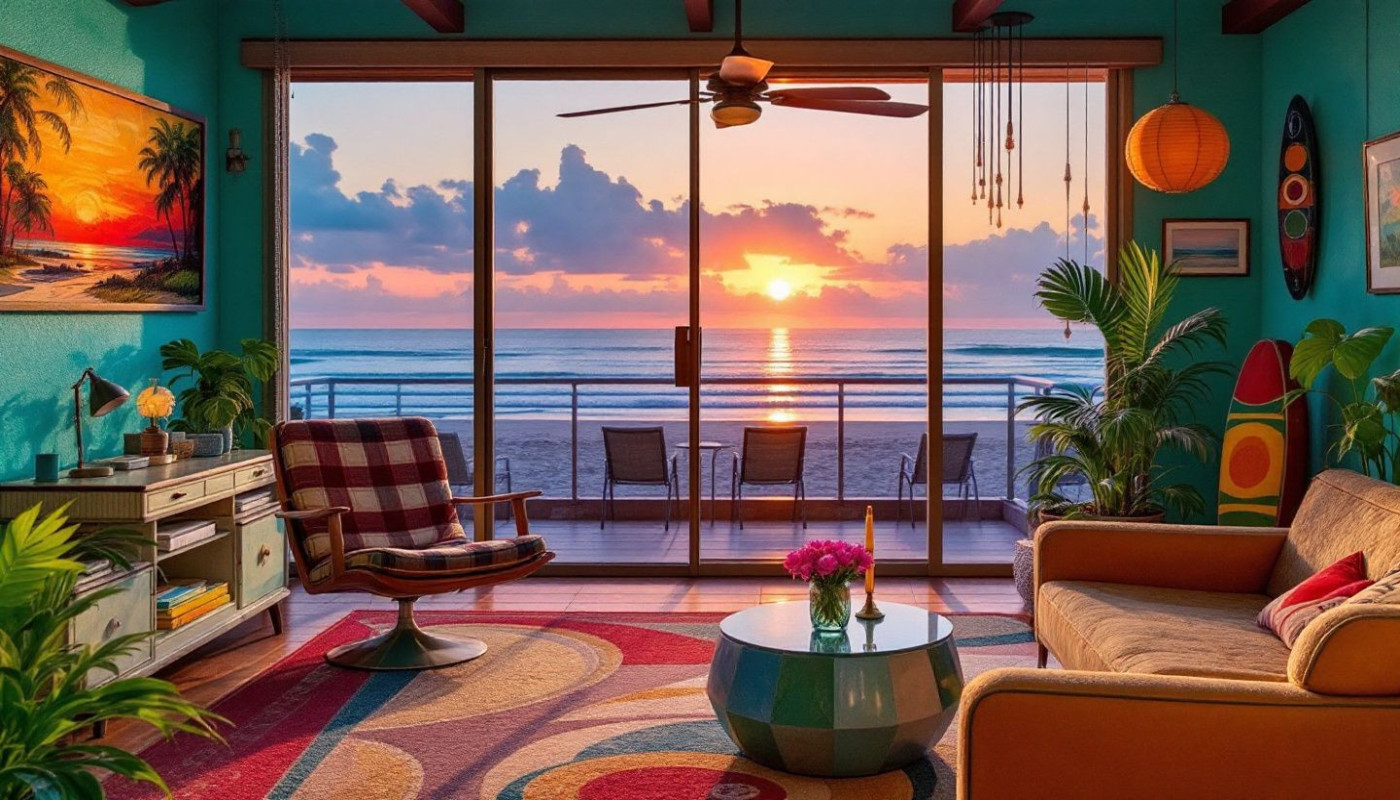 Sea Sea, ein Hotel für Surfer mit rauchiger Siebzigerjahre-Dekoration